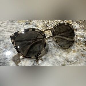 Women’s, Gray. Grey, Cheetah, Print, Prada, Cat, Eye, Sunglasses, SPR20U